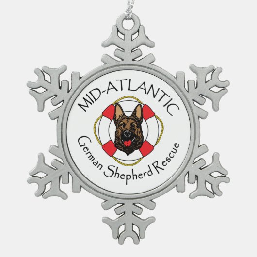 Zinn-Schneeflocken Ornament (Vorderseite)