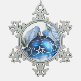 Zinn-Schneeflocken-Ornament/Blaues Ornament
