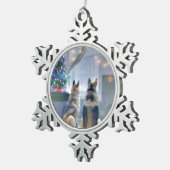 Zinn-Schneeflocken Ornamente (Rechts)