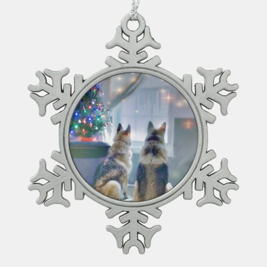 Zinn-Schneeflocken Ornamente (Vorderseite)