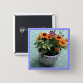 Zinn-Topf-Gänseblümchen Button (Vorne & Hinten)