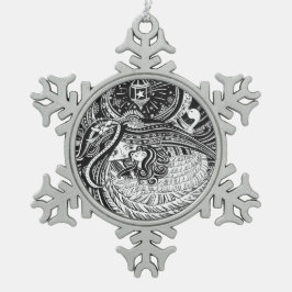 Zinn-Verzierung wenig Match-Mädchen-Engel Schneeflocken Zinn-Ornament