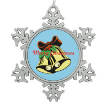 Zinn-Weihnachts-Schneeflocken-Ornament-Glocken