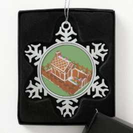 Zinn-Weihnachts-Schneeflocken-Ornament Lebkuchenhä Schneeflocken Zinn-Ornament