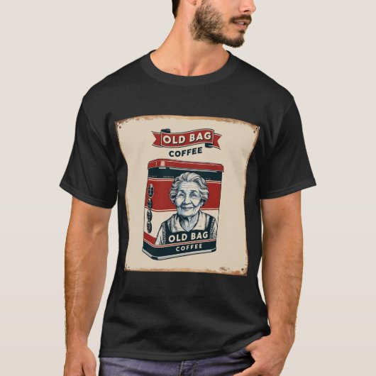 Zinn-Werbezeichen für alten Beutel-Kaffee T-Shirt (Vorderseite)