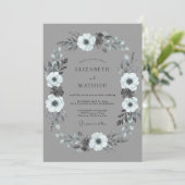Zinnfarbene noble Winterhochzeit Einladung (Stehend Vorderseite)