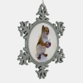 Zinnfelsen Schneeflocken Zinn-Ornament (Links)