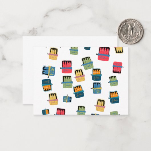 Zinnfisch Mitteilungskarte (Vorderseite/Rückseite Beispiel)