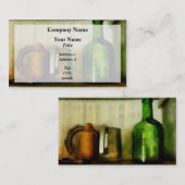 Zinnflasche und grüne Tasse Visitenkarte (Vorne/Hinten)