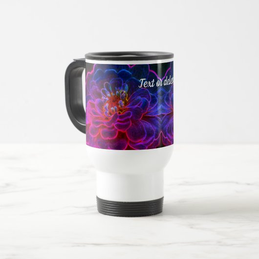 Zinnia Abstrakte Blume Blume Personalisiert Reisebecher (Vorderseite Links)