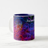 Zinnia Abstrakte Blume Blume Personalisiert Zweifarbige Tasse (Vorderseite Links)