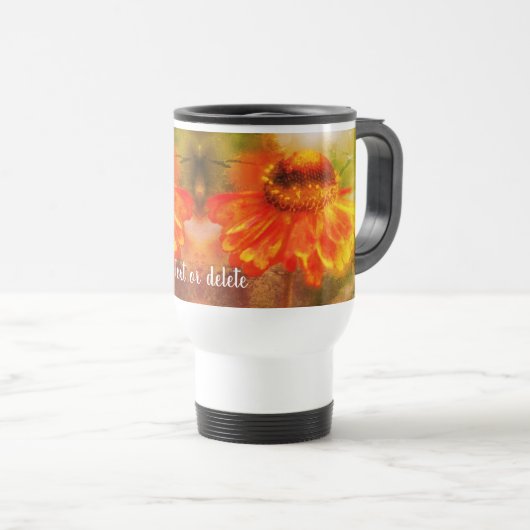 Zinnia Abstrakte Blume Personalisiert Reisebecher (VorderseiteRechts)