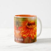 Zinnia Abstrakte Blume Personalisiert Zweifarbige Tasse (VorderseiteRechts)