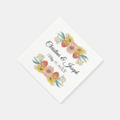 Zinnia Art Zeichnend - Benutzerdefinierter Text Serviette (Ecke)