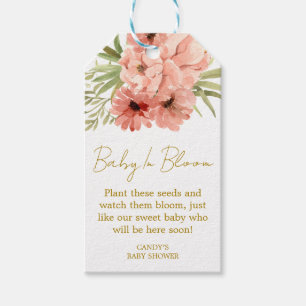 Zinnia-Baby-Shower-Samengruß-Tags Geschenkanhänger