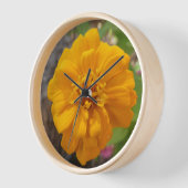 Zinnia Blume Foto Wall Clock Uhr (Winkel)