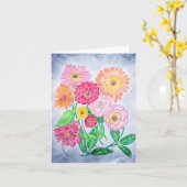 Zinnia Blume Kunst, Dichtung und Musik Karte (Gelbe Blume)