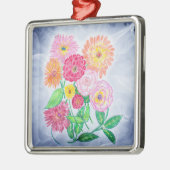 Zinnia Blume Kunst, Dichtung und Musik Ornament Aus Metall (Links)