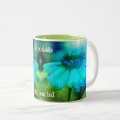 Zinnia Blume Kunstgestörte Kunst Personalisiert Zweifarbige Tasse (VorderseiteRechts)