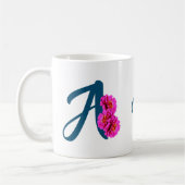 Zinnia Blume Monogramm Initial A Ihr Name Kaffeetasse (Links)