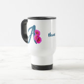 Zinnia Blume Monogramm Initial A Ihr Name  Reisebecher (Vorderseite Links)
