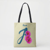 Zinnia Blume Monogramm Initial A Ihr Name Tasche (Vorderseite)