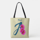 Zinnia Blume Monogramm Initial A Ihr Name Tasche (Rückseite)