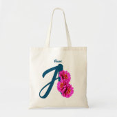 Zinnia Blume Monogramm Initial A Ihr Name Tragetasche (Vorne)