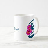 Zinnia Blume Monogramm Initial B Ihr Name Kaffeetasse (VorderseiteRechts)
