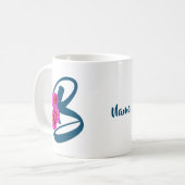 Zinnia Blume Monogramm Initial B Ihr Name Kaffeetasse (Vorderseite Links)