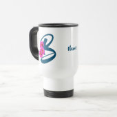 Zinnia Blume Monogramm Initial B Ihr Name Reisebecher (Vorderseite Links)