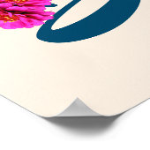Zinnia Blume Monogramm Initial B Poster (Ecke)