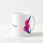 Zinnia Blume Monogramm Initial C Ihr Name Kaffeetasse (VorderseiteRechts)