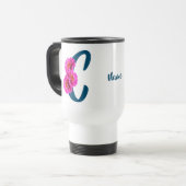 Zinnia Blume Monogramm Initial C Ihr Name Reisebecher (Vorderseite Links)
