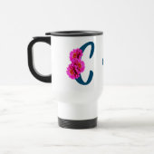 Zinnia Blume Monogramm Initial C Ihr Name Reisebecher (Links)