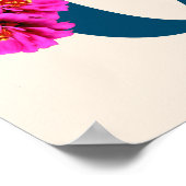 Zinnia Blume Monogramm Initial C Poster (Ecke)