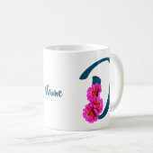 Zinnia Blume Monogramm Initial D Ihr Name Kaffeetasse (VorderseiteRechts)