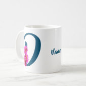 Zinnia Blume Monogramm Initial D Ihr Name Kaffeetasse (Vorderseite Links)