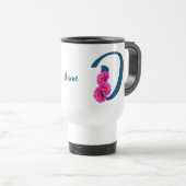 Zinnia Blume Monogramm Initial D Ihr Name Reisebecher (VorderseiteRechts)
