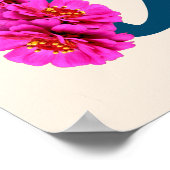 Zinnia Blume Monogramm Initial D Poster (Ecke)