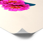 Zinnia-Blume Monogramm Initial f Your Name Poster (Ecke)
