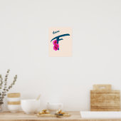 Zinnia-Blume Monogramm Initial f Your Name Poster (Küche)