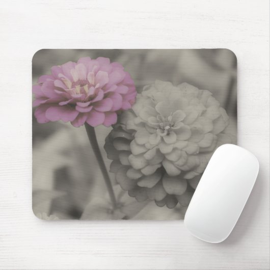 Zinnia-Blume Nah Schwarz-Weiß-Mousepad Mousepad (Mit Mouse)