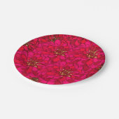 Zinnia-Blume Pappteller (Schrägansicht)