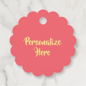 Zinnia Blume rosa Pfirsichgelb Geschenkanhänger (Rückseite)