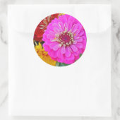 Zinnia-Blume Runder Aufkleber (Tasche)