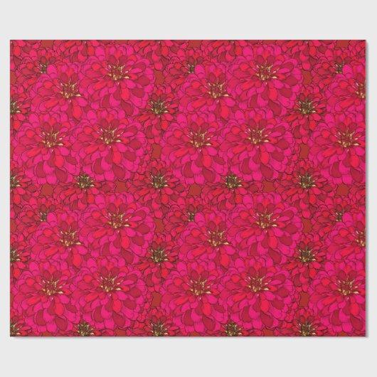 Zinnia Blume Wrapping Paper Geschenkpapier (Flach)