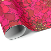 Zinnia Blume Wrapping Paper Geschenkpapier (Rolleneckpunkt)