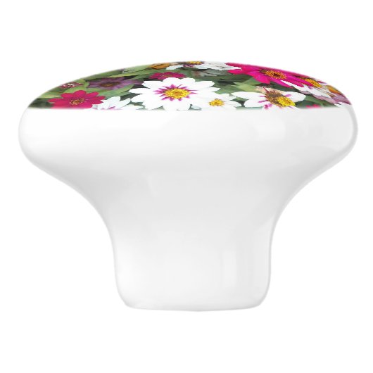 Zinnia Blumengarten Keramikknauf (Seitenansicht)