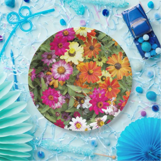 Zinnia Blumengarten Pappteller (Party)